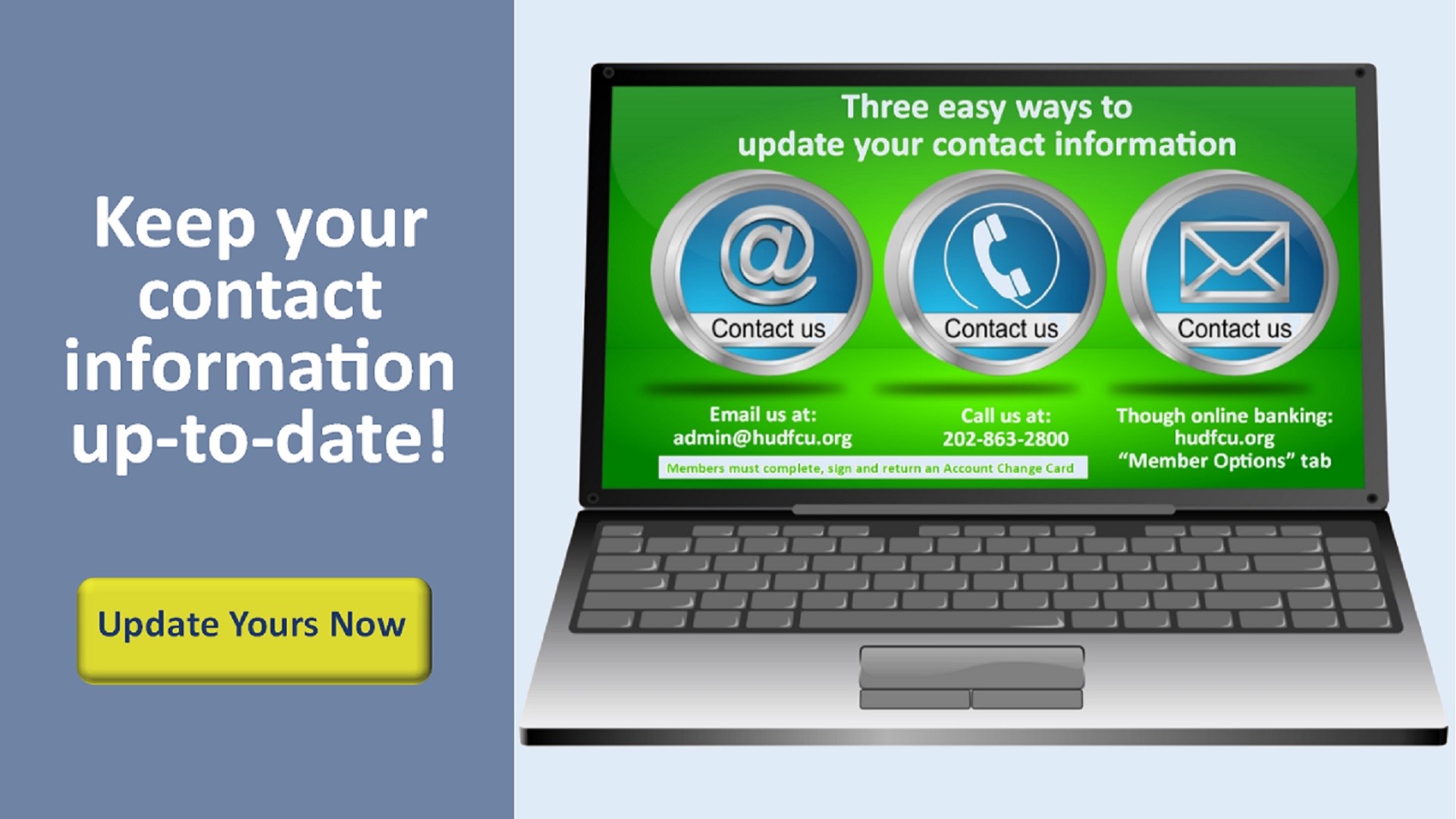 Keep your contact information up to date!