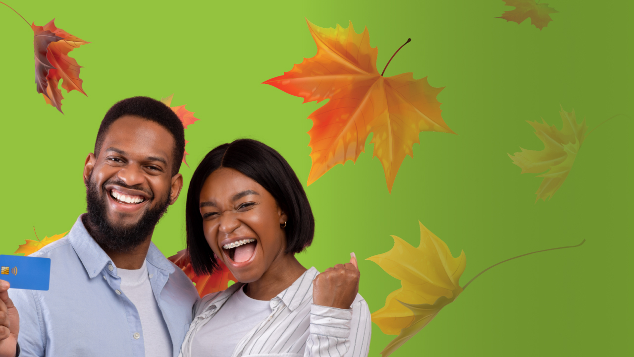 Couple making online purchase with credit card